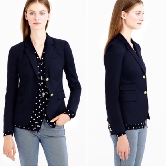J. CREW Wool Iconic Schoolboy Blazer Black Size 00 - Picture 1 of 12
